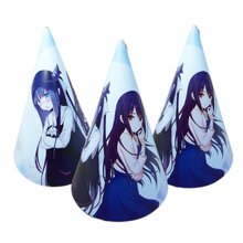 Колпачки праздничные "Аниме девочки". Размер: 16см. В упак:10шт