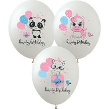 Воздушные шары "Happy Birthday Kids" 12"(30 см) Белый пастель В упак: 100шт ТМ Арт «SHOW»