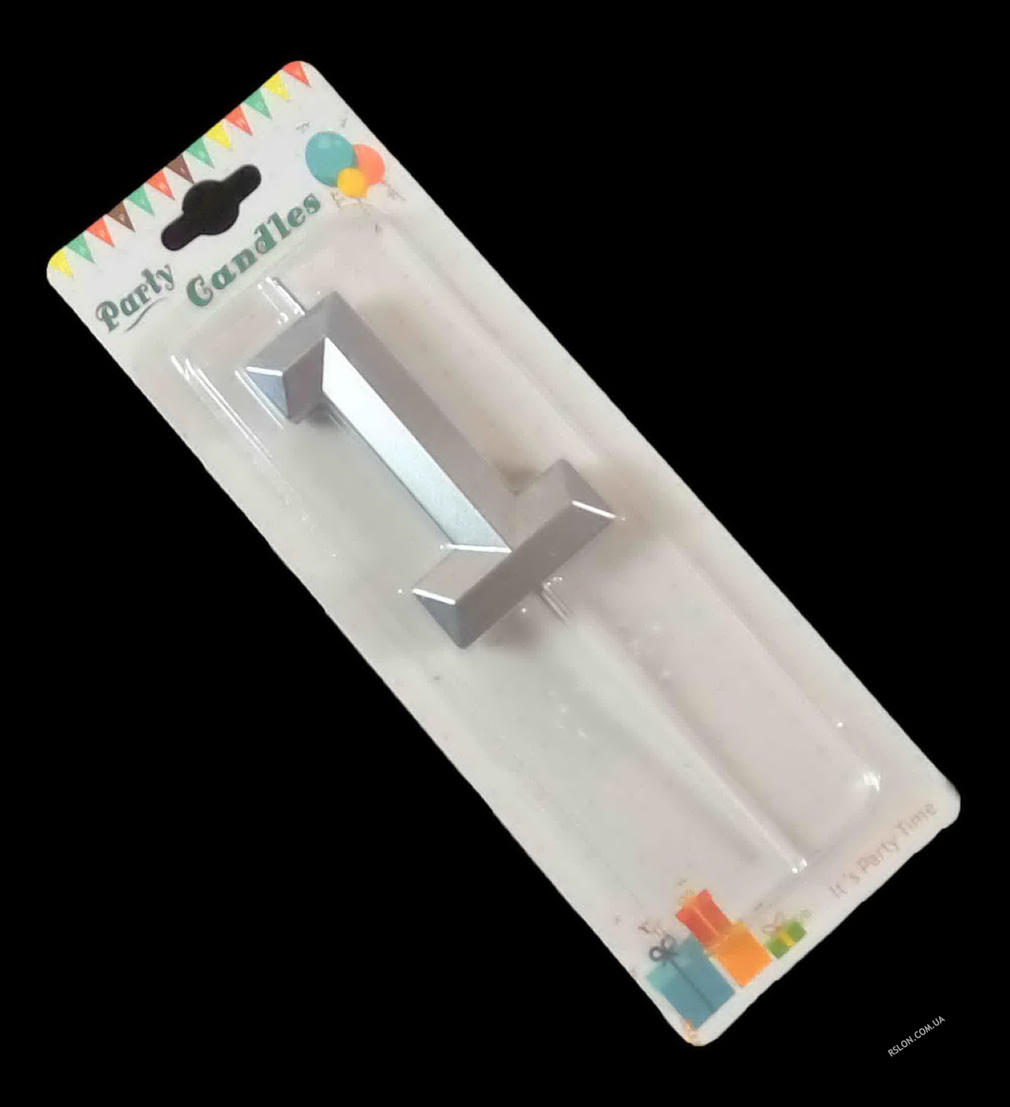 Свічка цифра "Crystal 1". Колір: Срiбло.