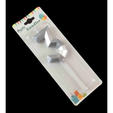 Свеча цифра для торта "Crystal 3". Цвет Серебро. Пр-во Китай