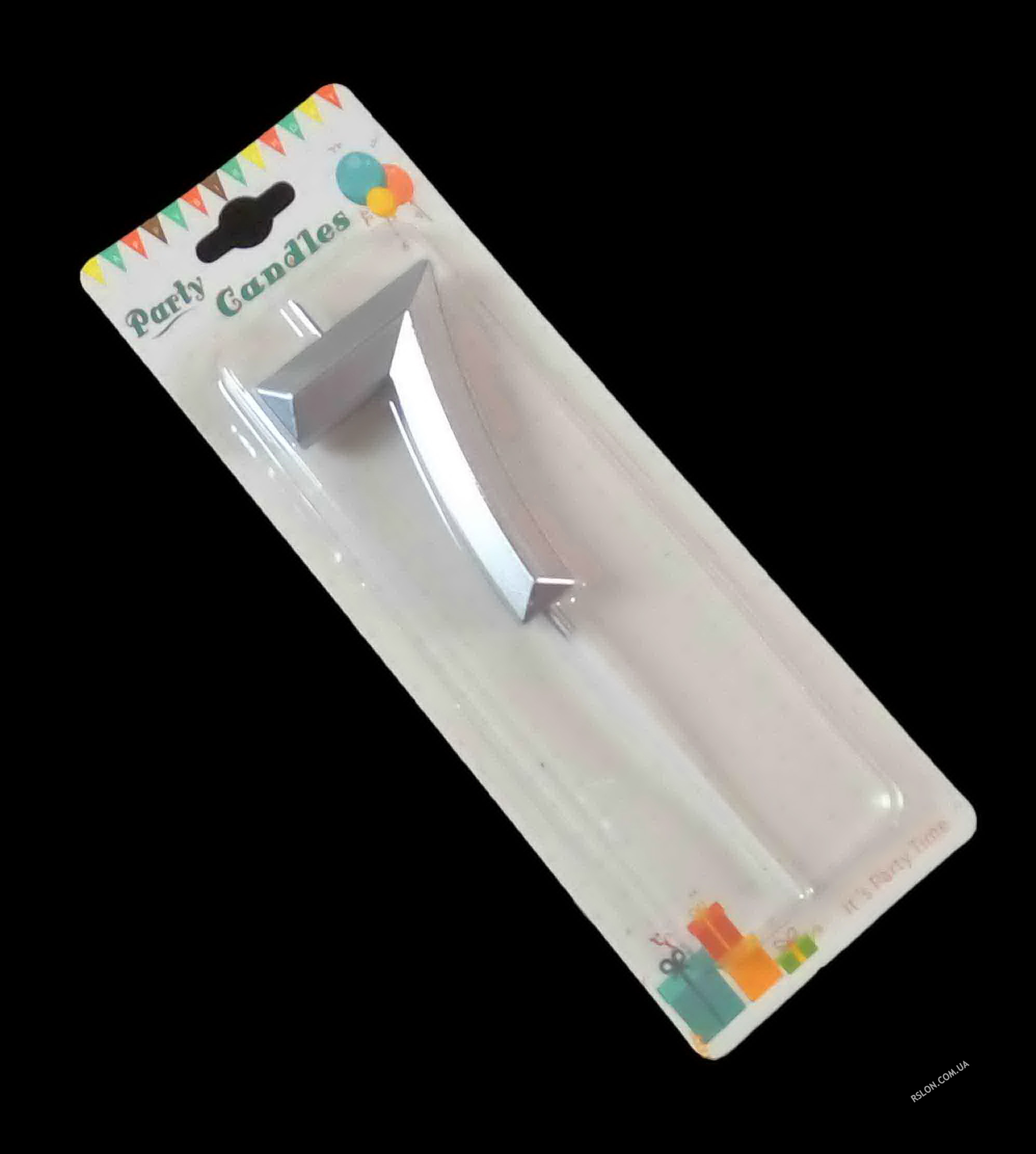 Свічка цифра "Crystal 7". Колір: Срiбло.