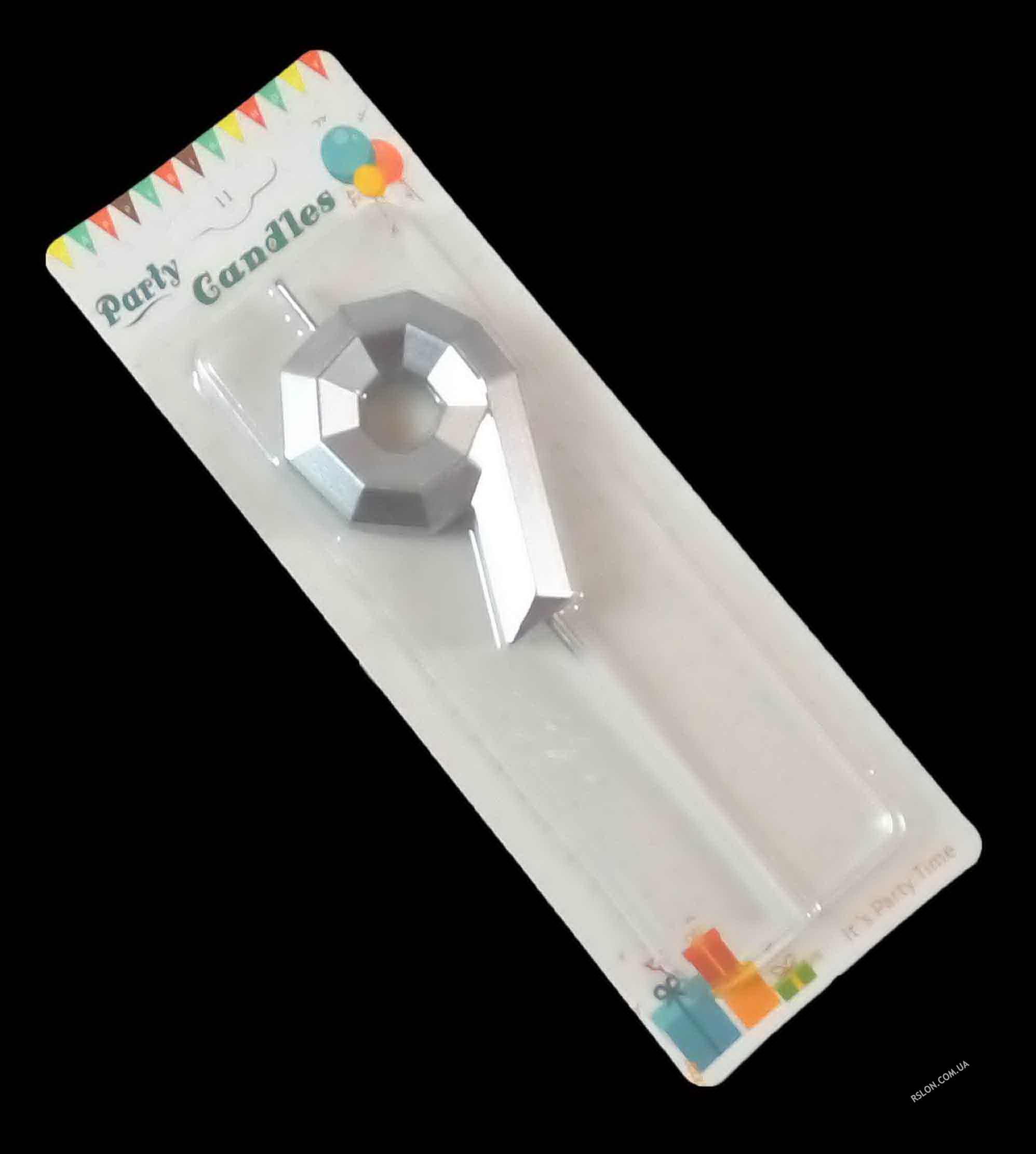 Свічка цифра "Crystal 9". Колір: Срiбло.