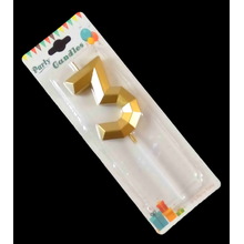 Свеча цифра для торта "Crystal 3". Цвет Золото. Пр-во Китай