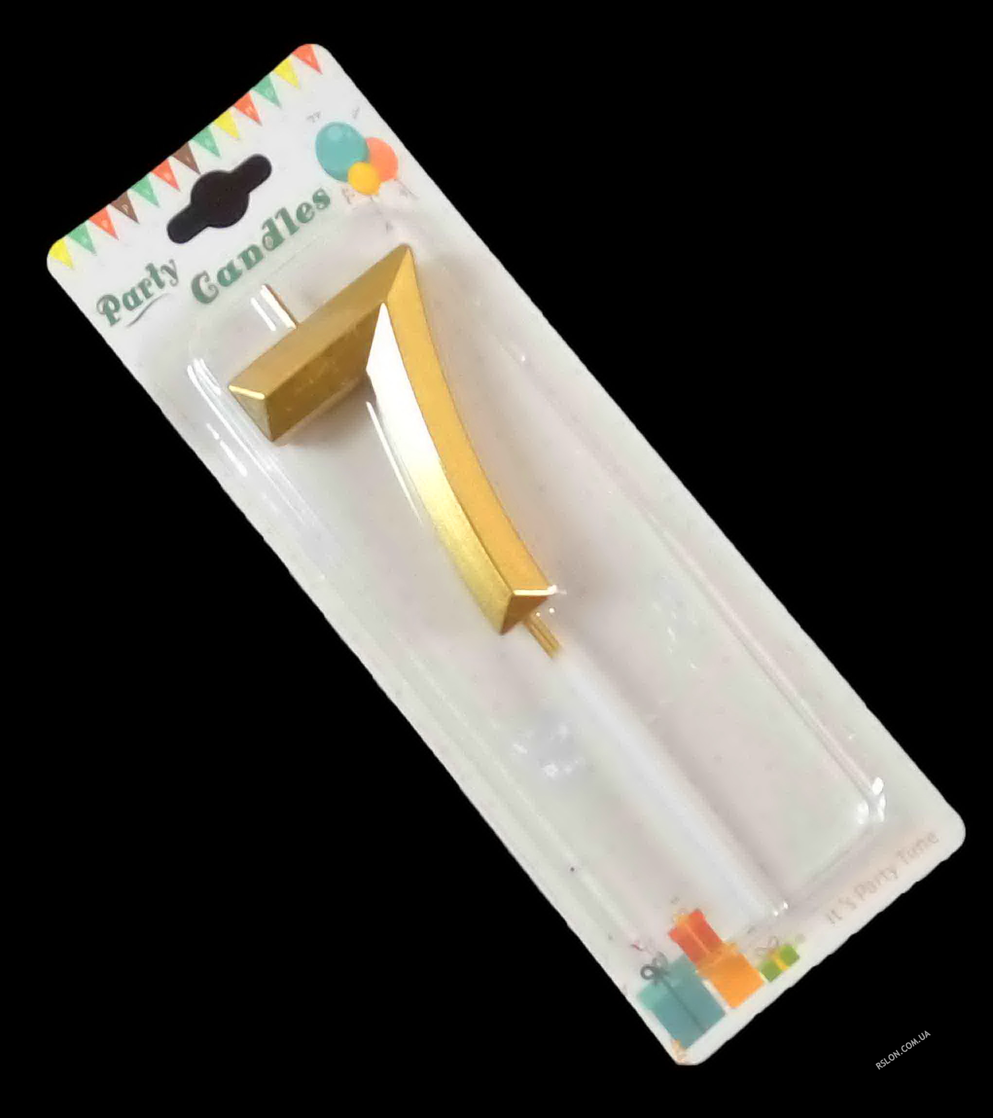 Свічка цифра "Crystal 7". Колір: Золото.