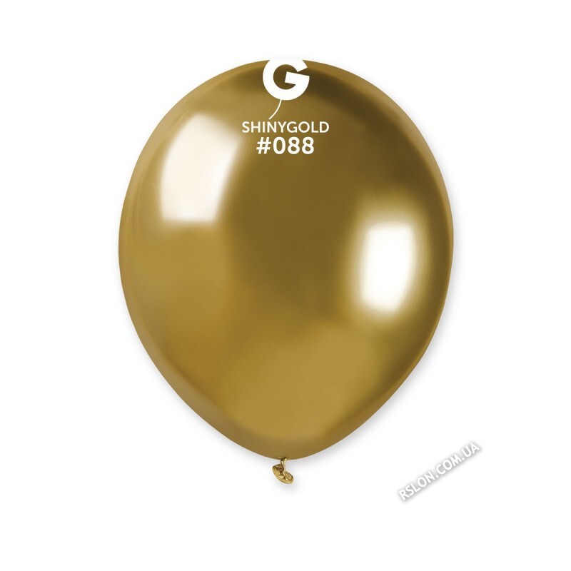 Повітряні кулі "Хром" 5"(13см). Колір: Золото (Shiny Gold) В упак:100шт. ТМ "Gemar" Италия