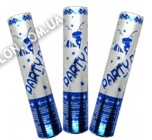 Хлопавка пневматична "Party". Розмір: 20см. Начинка: Конфетi срiбло.