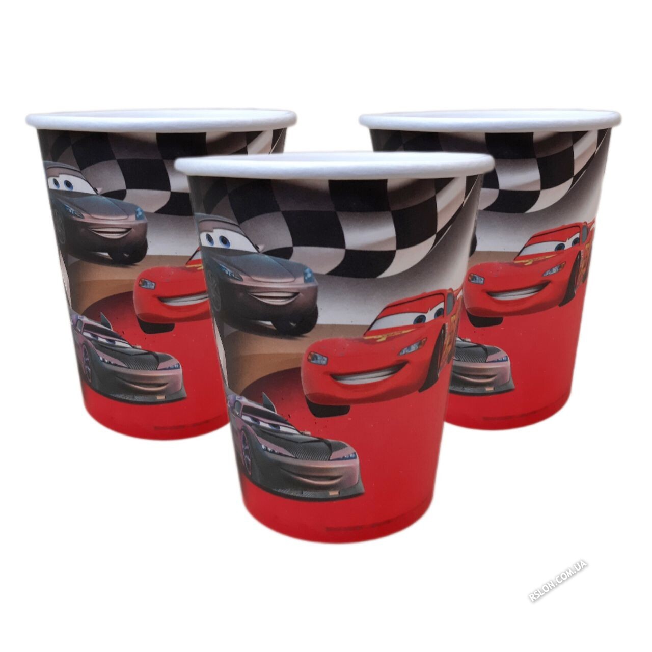 Стакани святкові дитячі "Тачкi". Об`єм: 230мл. В упак: 10шт.