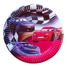 Тарелки праздничные детские "Тачки". Размер: 18см. В упак: 10шт.