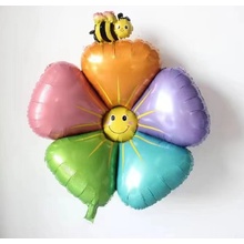 Фольгированный шар "Цветок Солнышко с Пчёлкой".  Размер:40"(100см*92см)