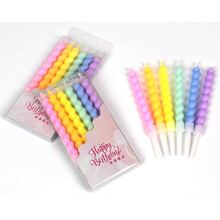 Свечи для торта "Спіральки Макарун Цветные". Размер: 8см. В упак: 6шт.