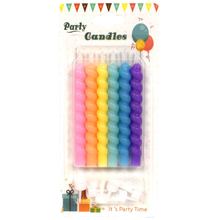 Свечи для торта "Спіральки Макарун Цветные". Размер: 9см. В упак: 6шт.