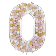 Фольгированная рамка цифра 0 с воздушными шарами". Размер: 65"(165см.) Пр-во: Китай.