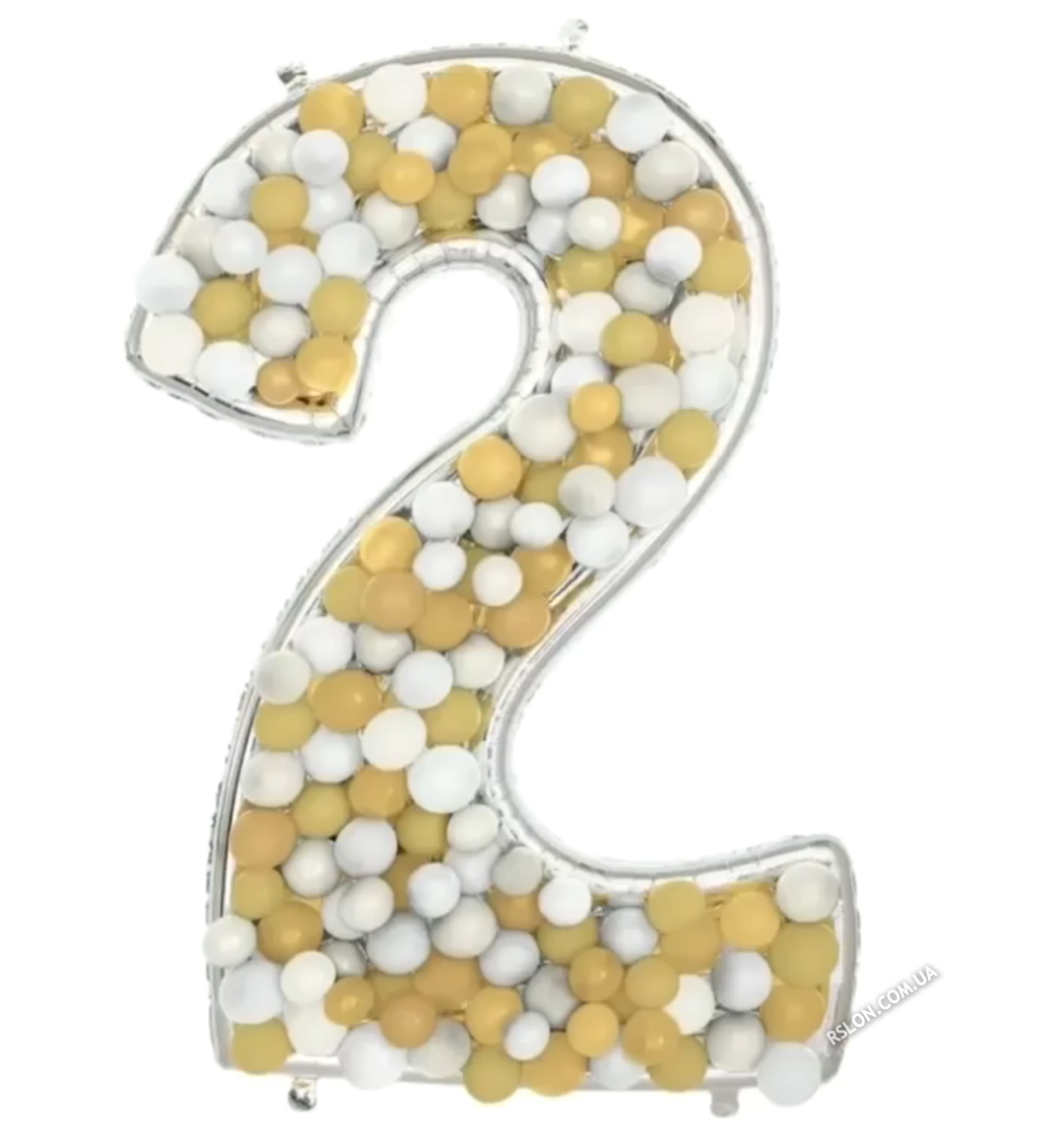 Рамка з фольгованої цифри 2 з повітряними кулями. Розмір: 65"(165см.) Вир-во: Китай.