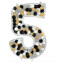 Рамка з фольгованої цифри 5 з повітряними кулями. Розмір: 65"(165см.) Вир-во: Китай.