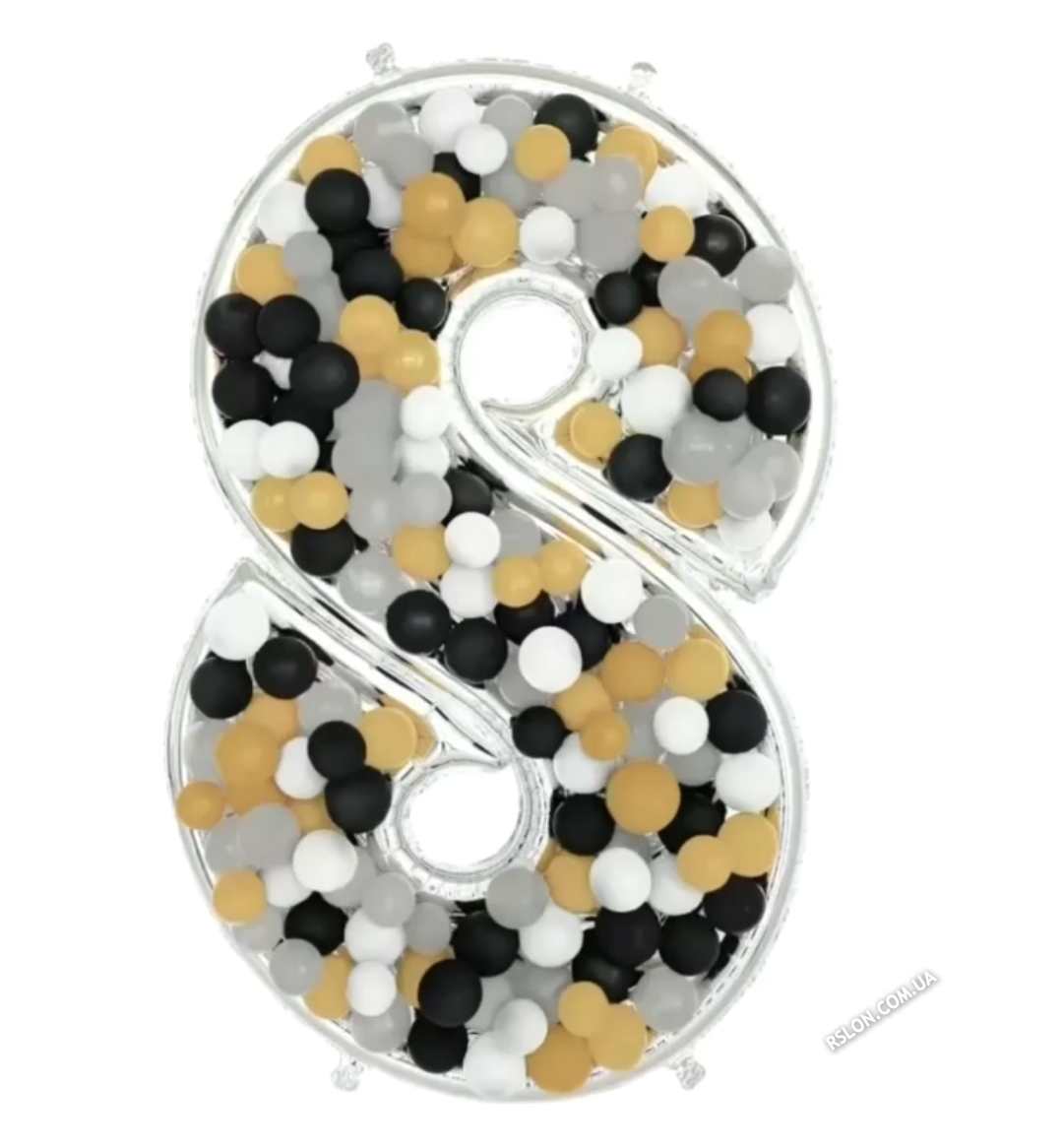 Рамка з фольгованої цифри 8 з повітряними кулями. Розмір: 65"(165см.) Вир-во: Китай.