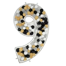 Фольгированная рамка цифра 9 с воздушными шарами". Размер: 65"(165см.) Пр-во: Китай.