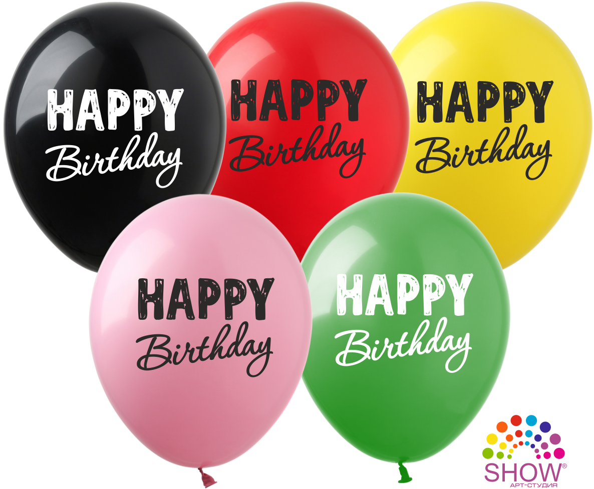 Повітряні кулі \"Happy Birthday\" 12\" (30 см) пастель асорті В упак: 100 шт ТМ Арт «SHOW»